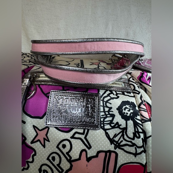 Coach Poppy Y2K Rare Tote + Matching Wristlet Set Clean Excellent - Picture 8 of 17